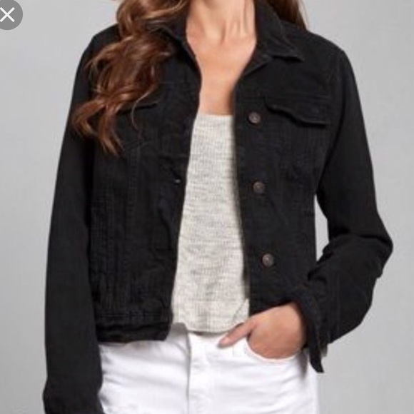 abercrombie black denim jacket